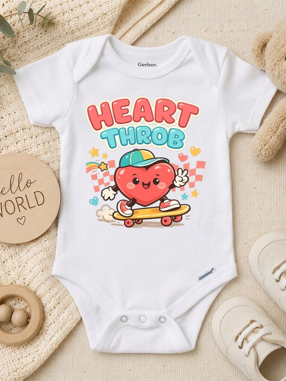 Retro Heart Throb Valentine's Day Boy ONESIE®
